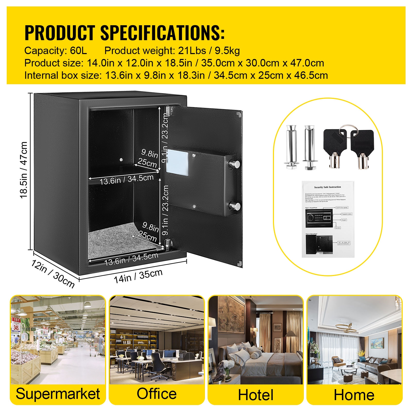 Fingerprint Safe Box For Home And Office With Digital Keypad_voghion.com